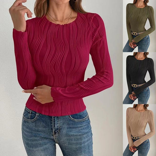 Chemise à manches longues pour femmes avec motif ondulé texturé Chic und Stil