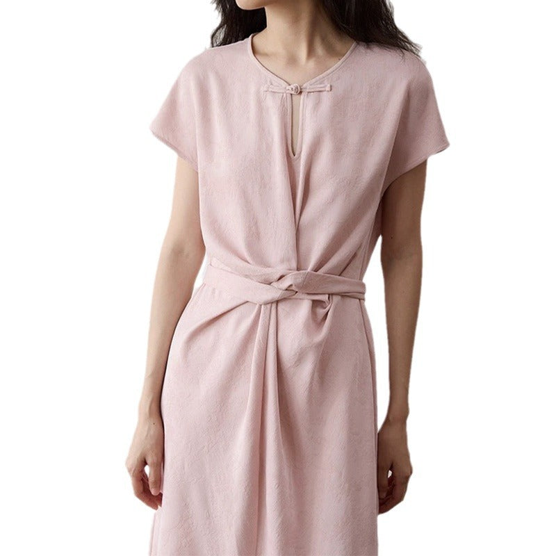 Robe midi élégante à ceinture pour femmes Chic und Stil