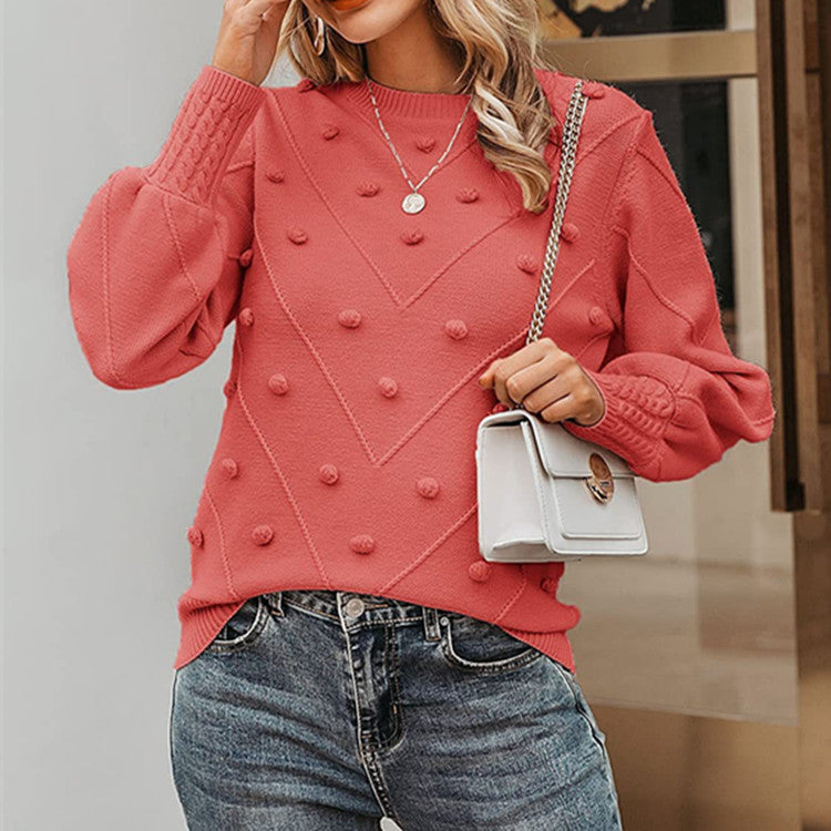 Pull en tricot pour femmes avec des pois 3D Chic und Stil