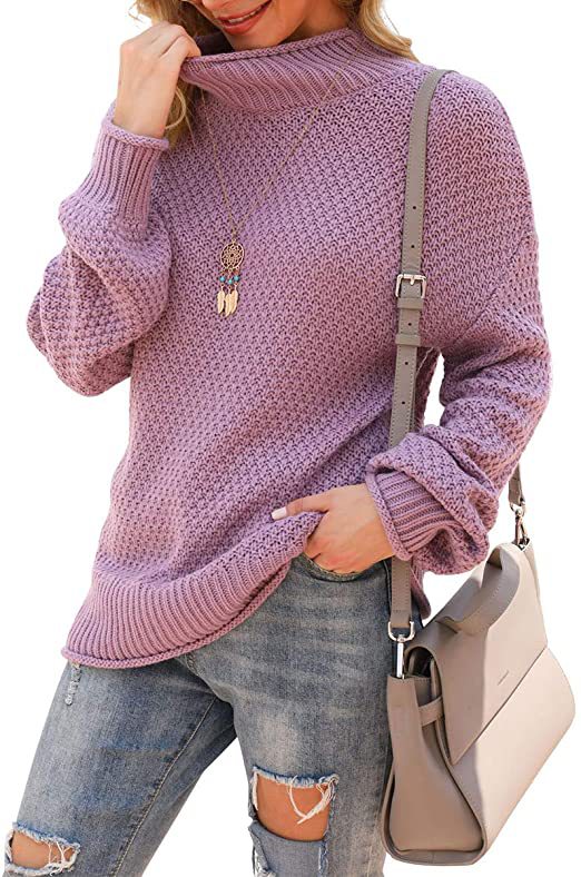 Pull femme avec col haut et motif en tricot structuré Chic und Stil