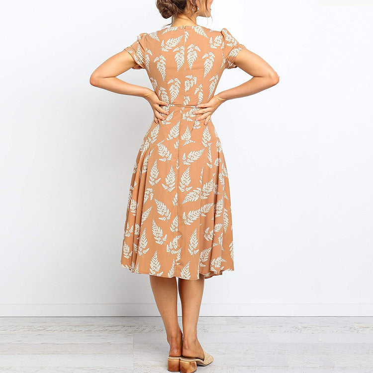 Robe midi nouée flatteuse pour femmes Chic und Stil