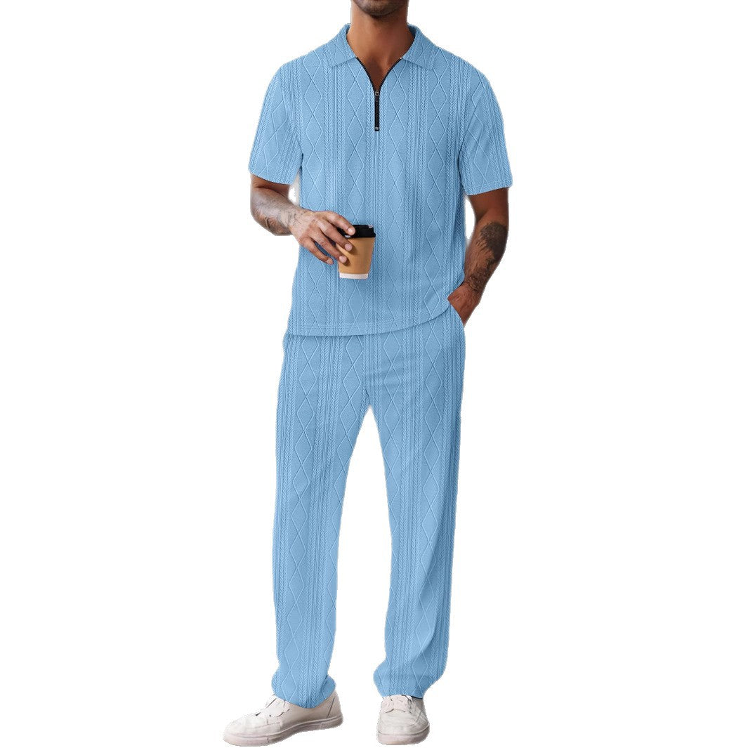 Hommes ensemble polo en tricot élégant Chic und Stil