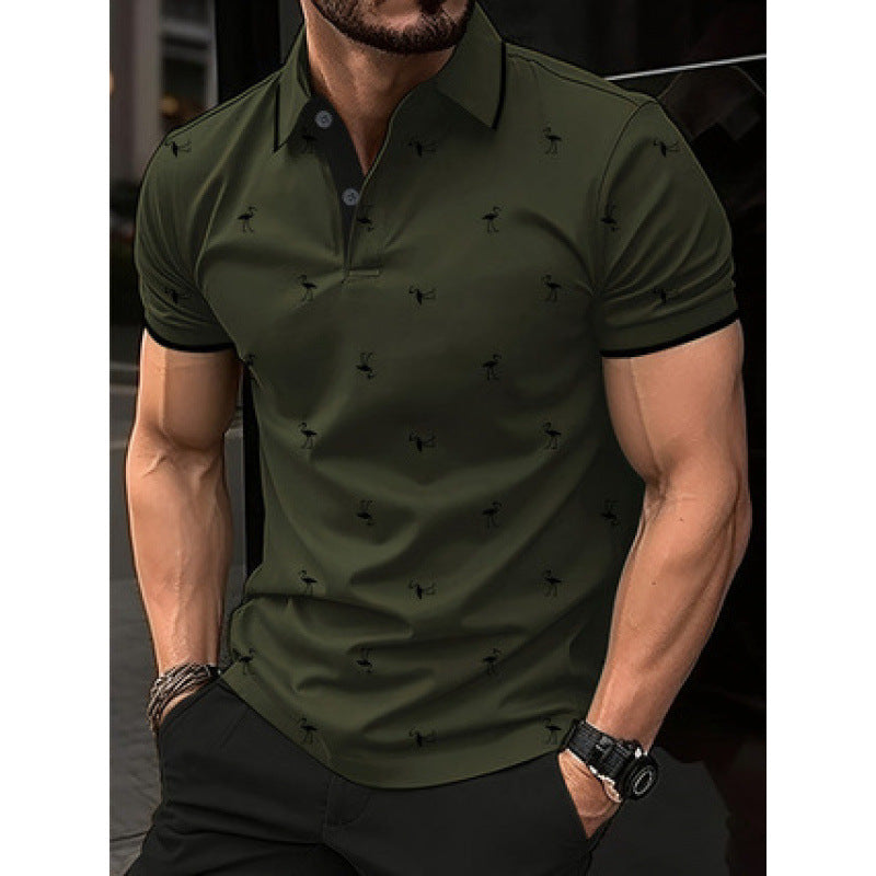 Polo-shirt imprimé de loisirs pour hommes Chic und Stil