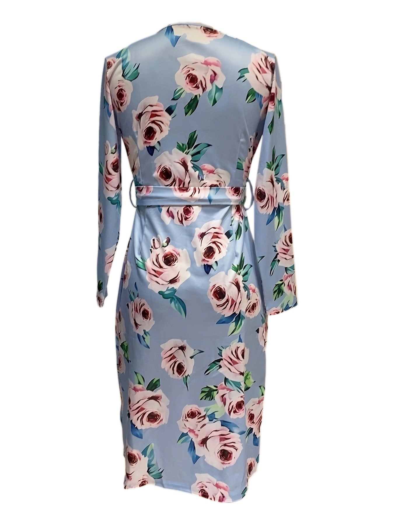 Robe portefeuille pour femmes avec motif floral et fente latérale Chic und Stil