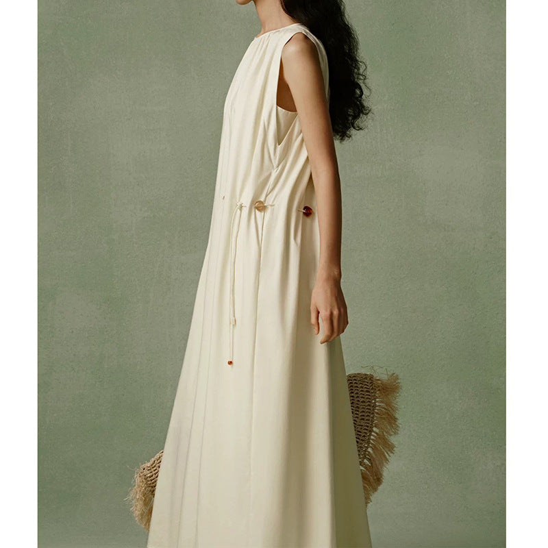 Robe maxi sans manches pour femme avec détail froncé Chic und Stil
