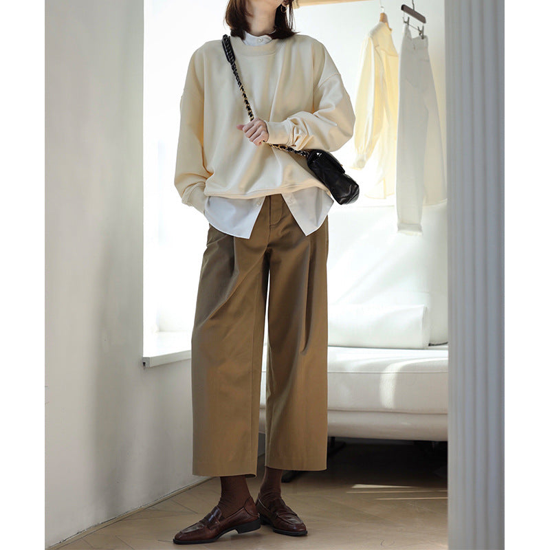 Pantalon court taille haute ajusté pour femme Chic und Stil