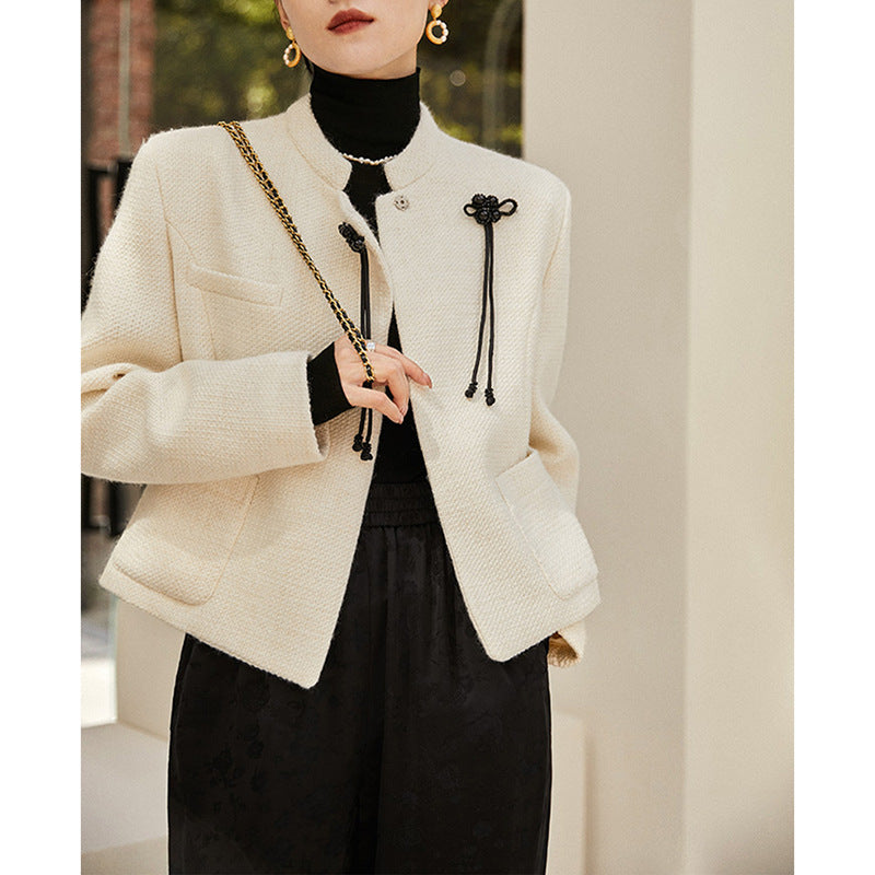Veste pour femme à col mandarin texturé Chic und Stil