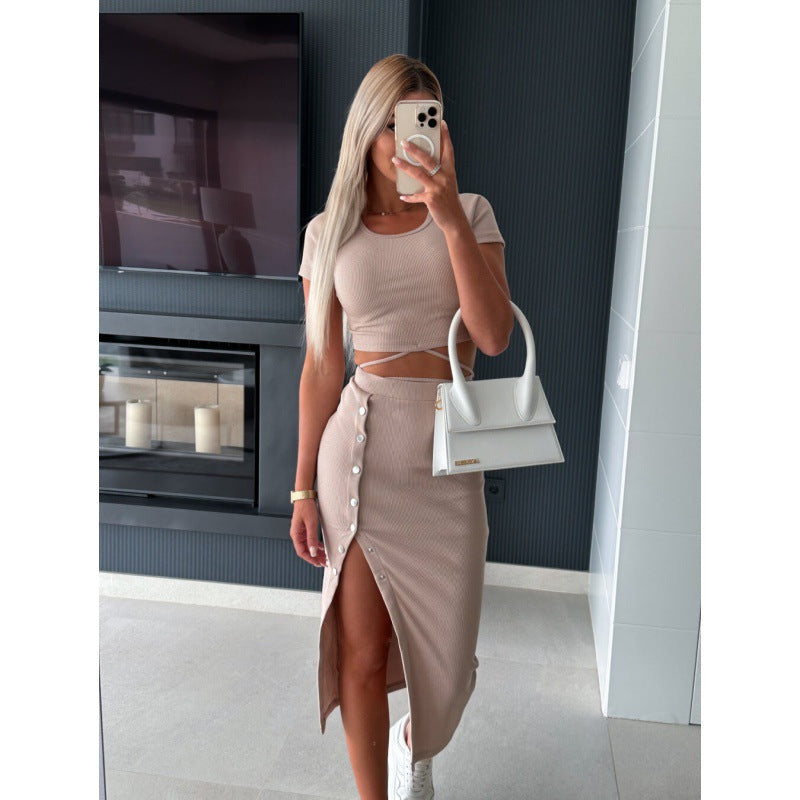 Robe midi en tricot côtelé pour femmes Chic und Stil
