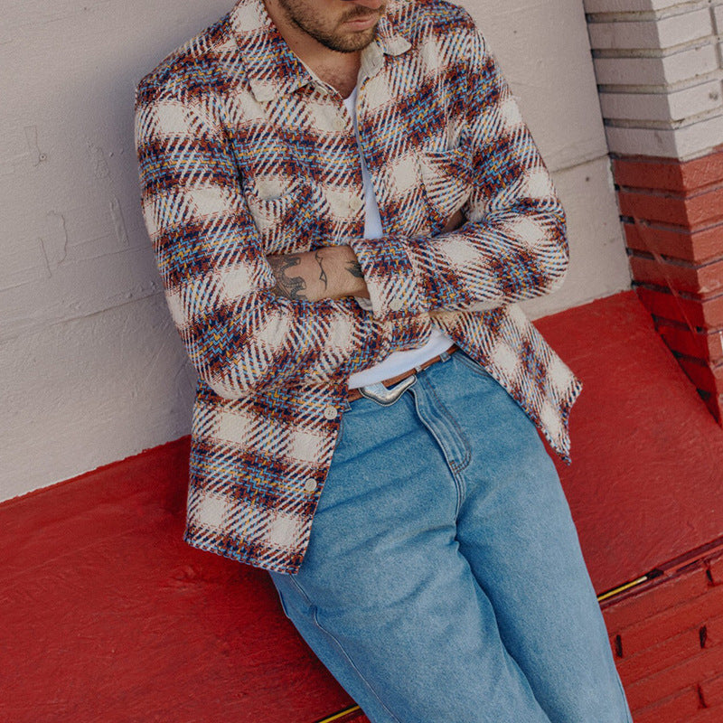 Chemise en flanelle à carreaux pour hommes avec deux poches poitrine Chic und Stil