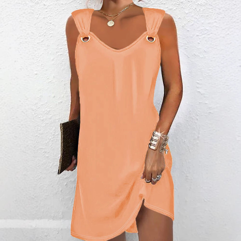 Robe portefeuille pour femmes avec des bretelles décoratives et décolleté en V Chic und Stil