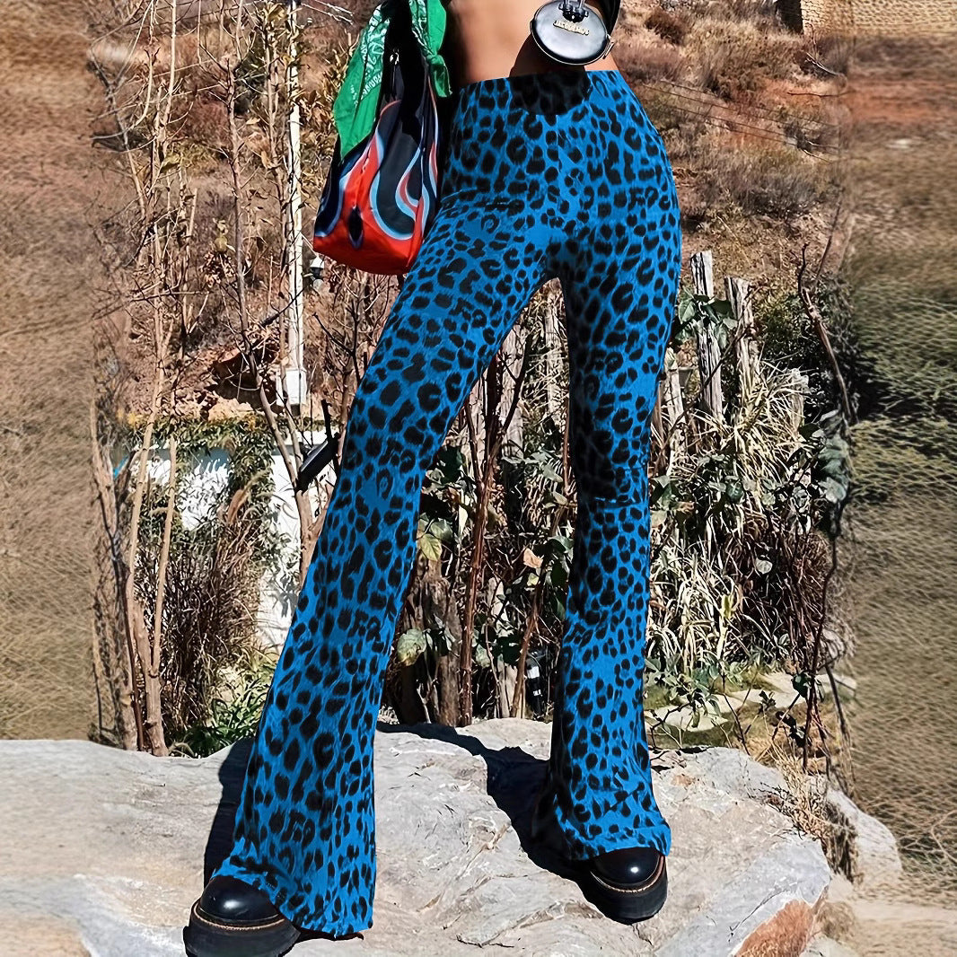 Chic and Stylish Women's Leopard Print Flared Pants