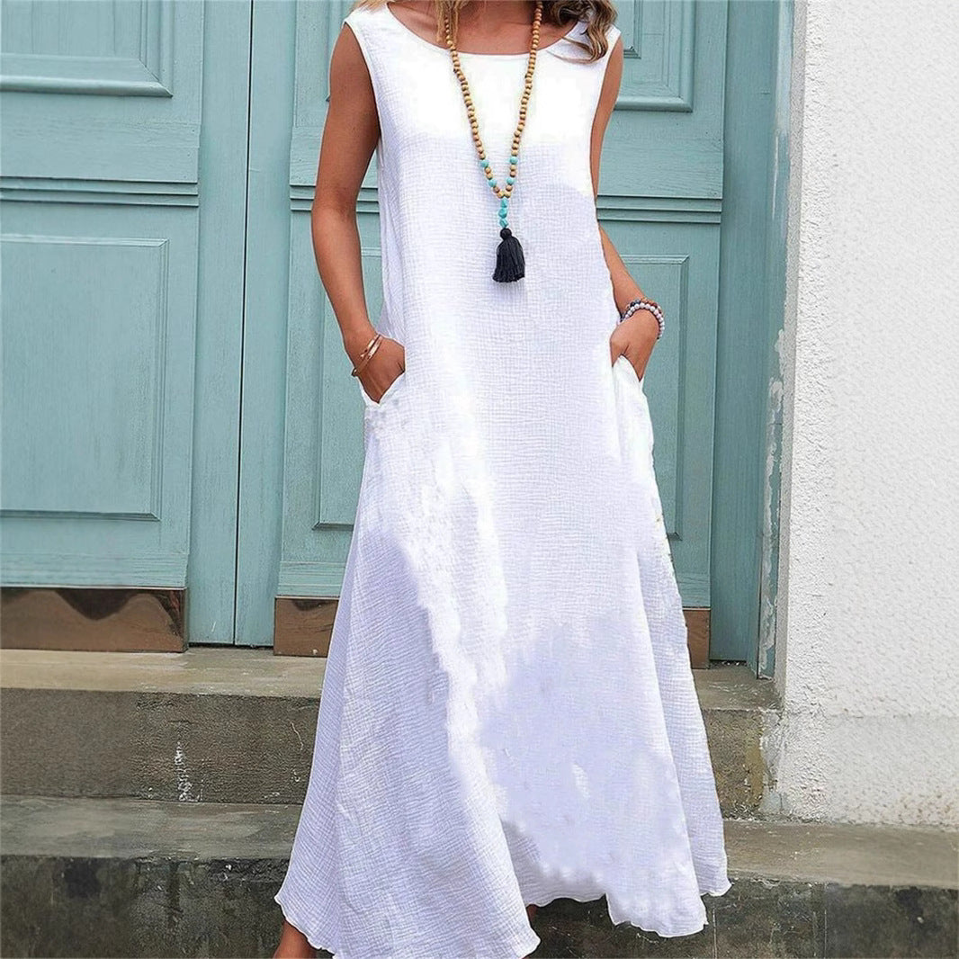 Robe maxi fluide pour femmes avec poches latérales Chic und Stil