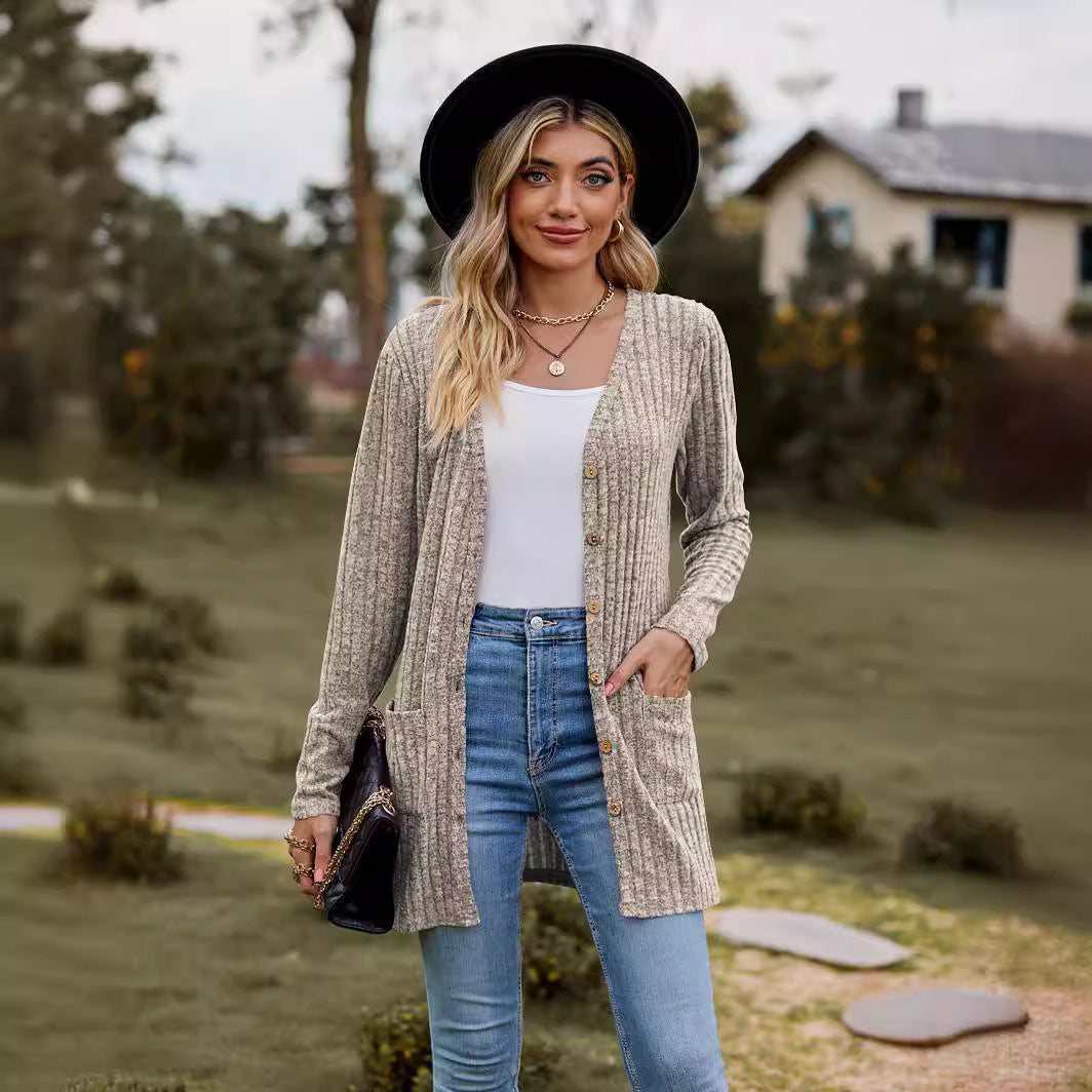 Damen cardigan avec structure matelassée et élégants détails de boutons Chic und Stil
