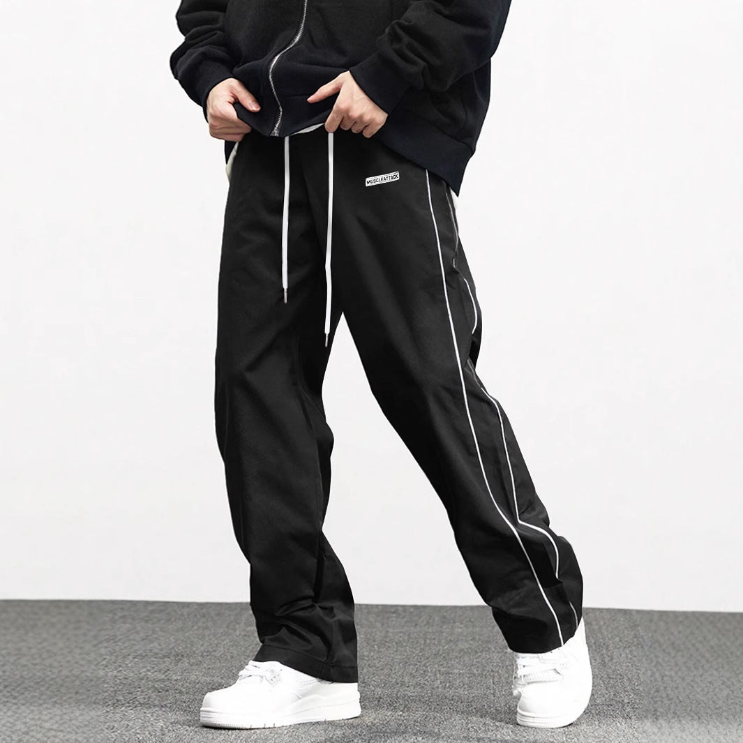Pantalon de loisirs décontracté multifonctionnel pour homme avec coutures latérales contrastantes Chic und Stil