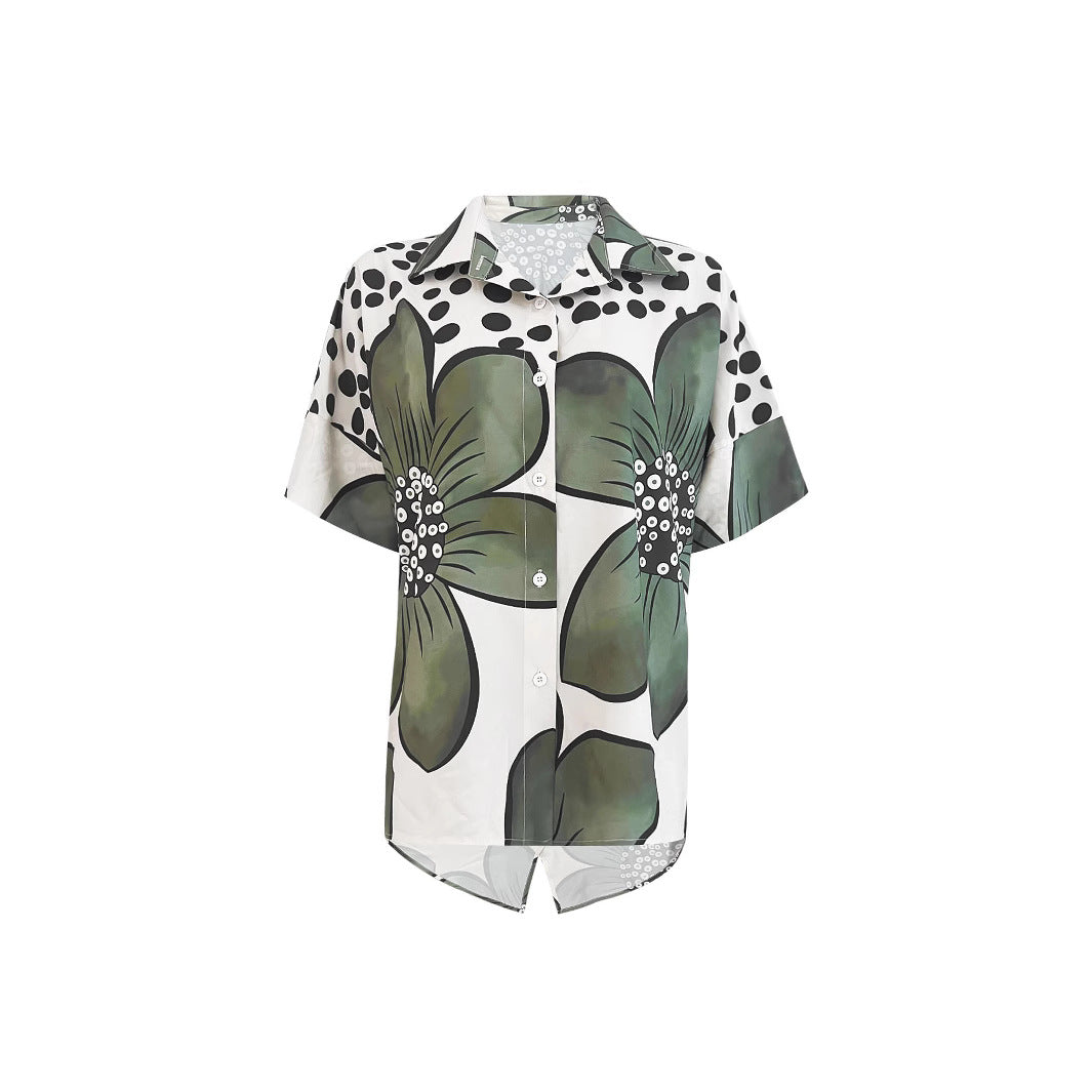 Chemisier oversized pour dames avec motif floral et coupe élégante Chic und Stil