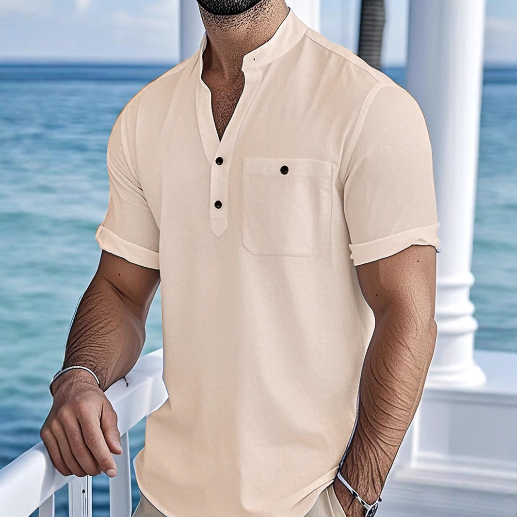 Chemise à manches courtes décontractée pour hommes avec fermeture à boutons Chic und Stil