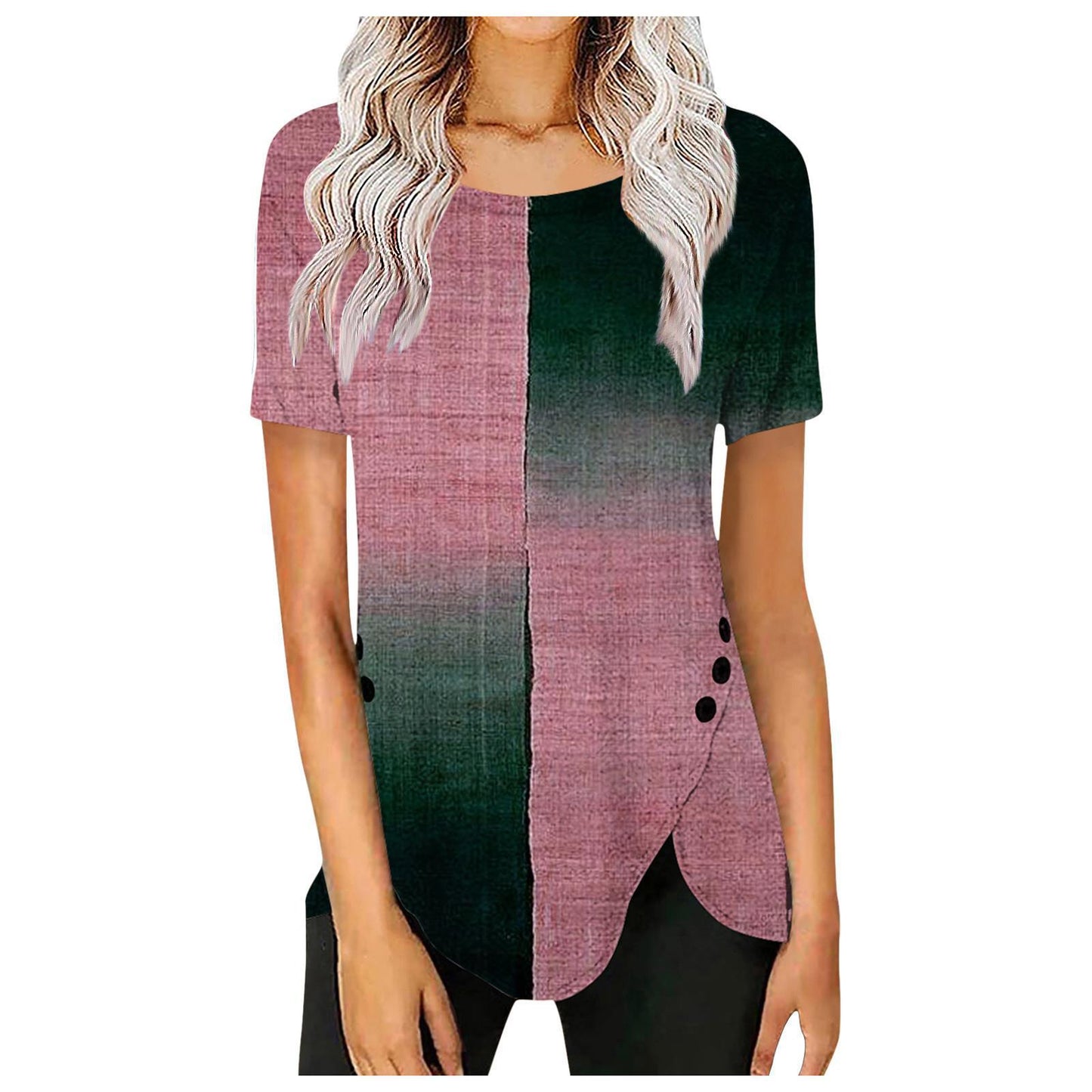 Women's blouse with floral design and asymmetrical hem Chic und Stil