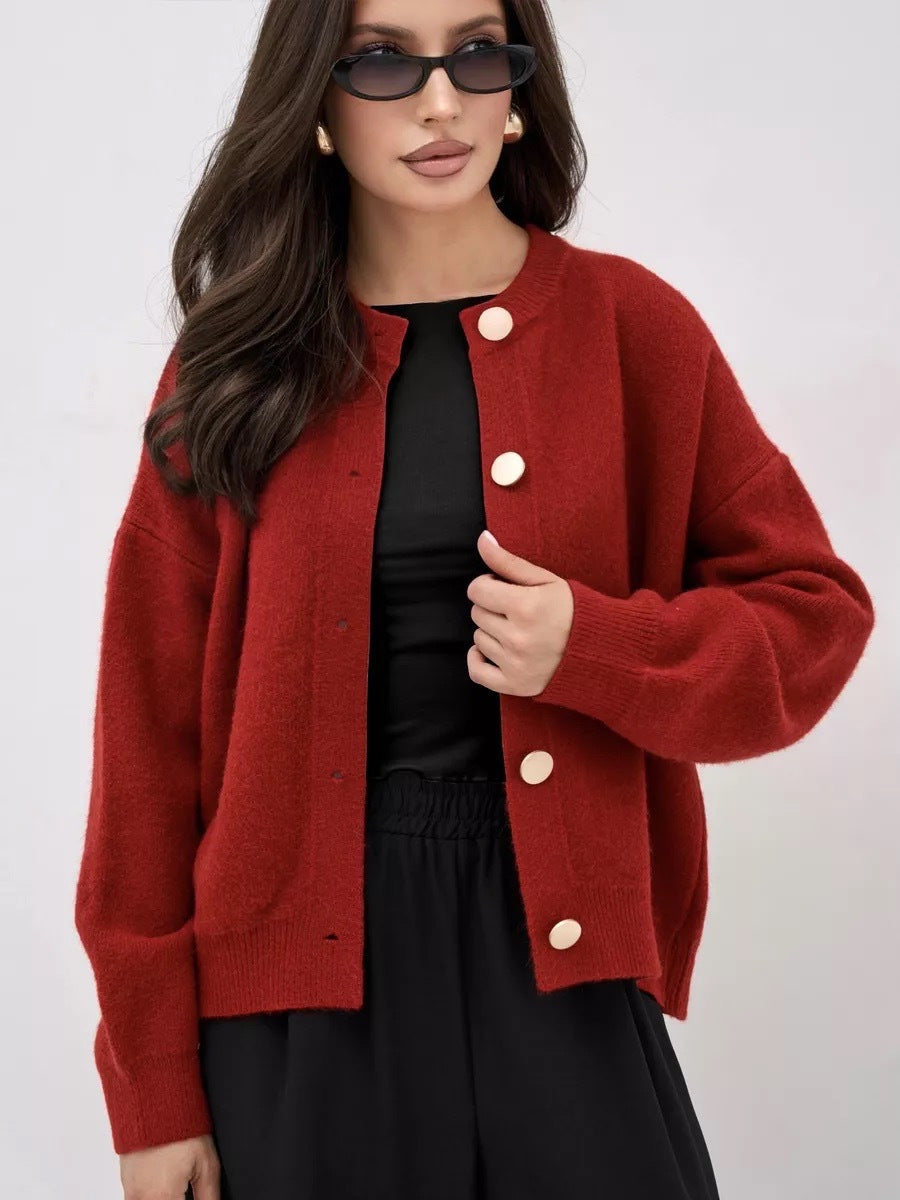 Cardigan pour femmes en tricot confortable avec détails de boutons et coupe décontractée Chic und Stil