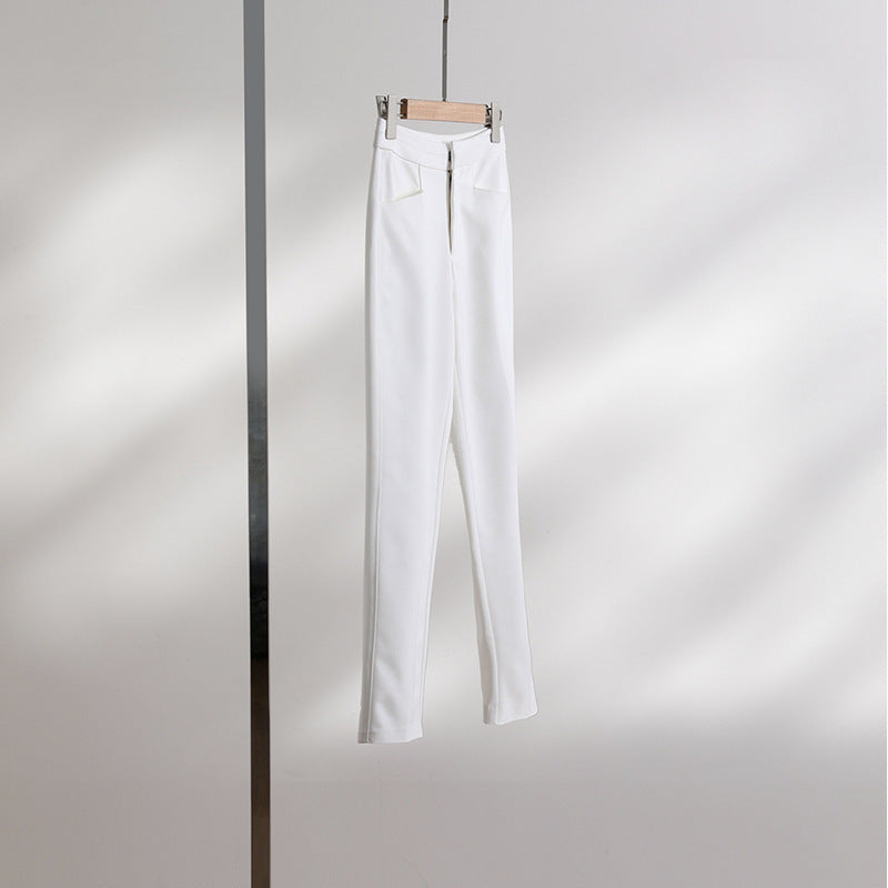 Pantalons ajustés taille haute pour femmes avec détails de poches Chic und Stil
