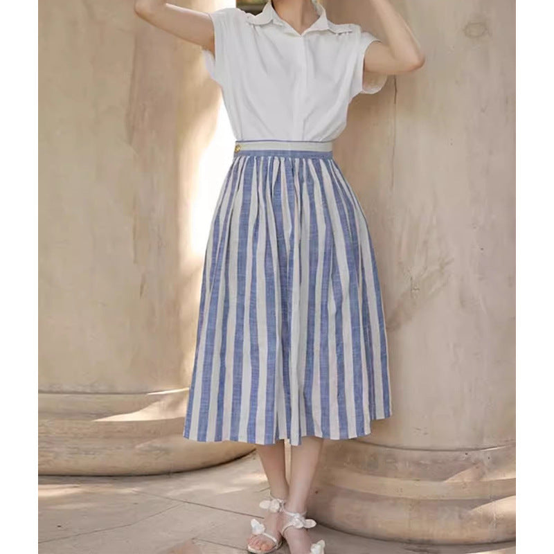 Blouse à manches courtes boutonnée pour femme Chic und Stil