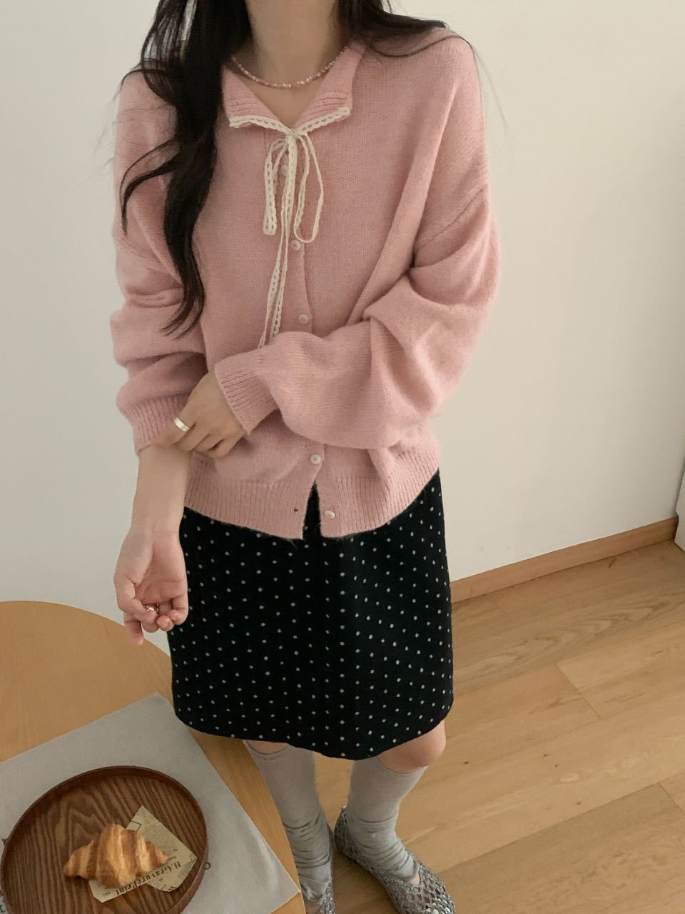 Cardigan en tricot décontracté pour femmes avec cordon de serrage et structure fine Chic und Stil
