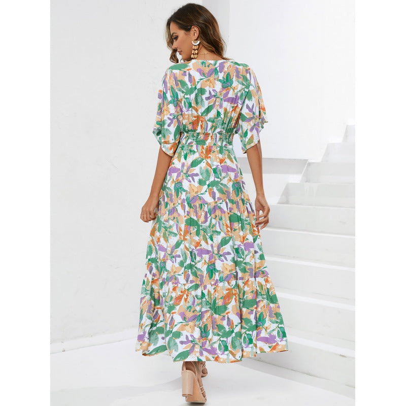Robe maxi boho pour femmes avec des manches flottantes Chic und Stil
