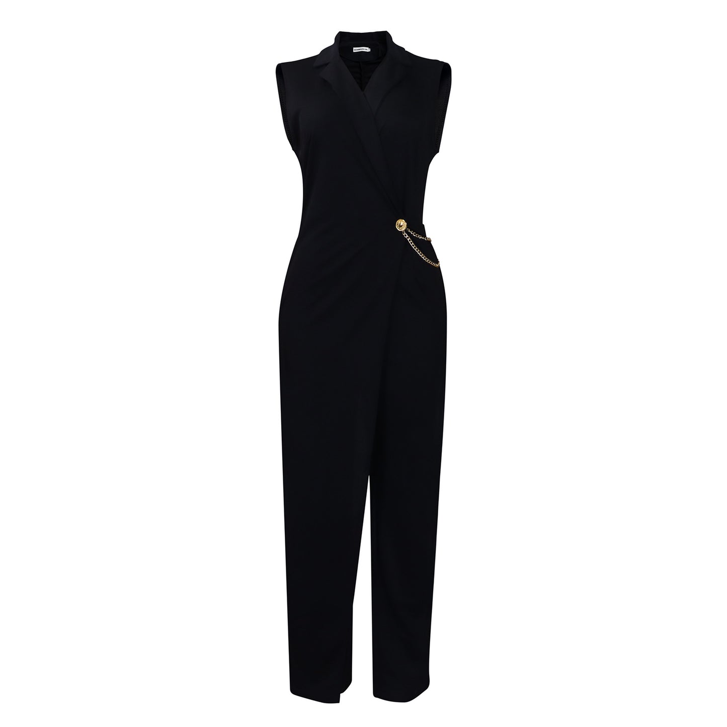 Dames Combinaison élégante avec drapée stylée et accent pailleté latéral Chic und Stil