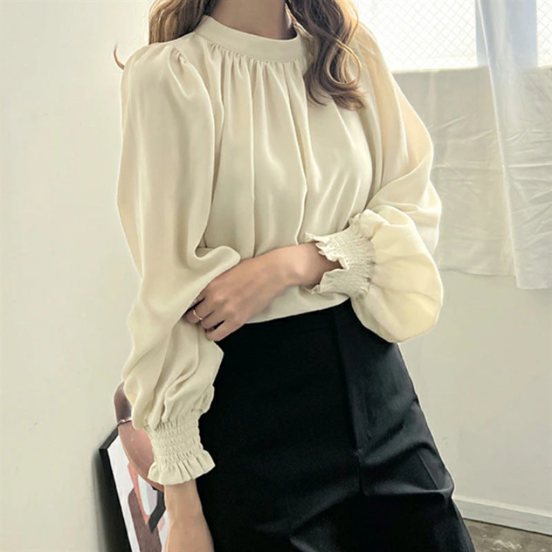 Blouse élégante à manches bouffantes pour femmes Chic und Stil