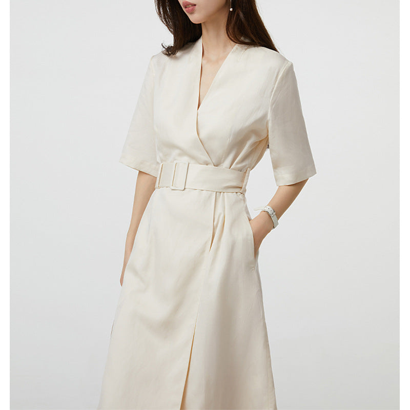 Robe midi élégante enveloppante pour femmes avec ceinture ajustable Chic und Stil