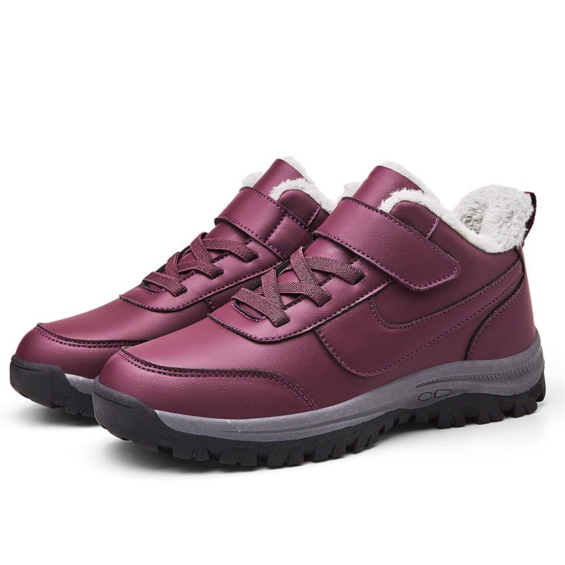 Bottines d'hiver pour femmes, doublées de chaude, avec semelle antidérapante et fermeture Velcro réglable Chic und Stil