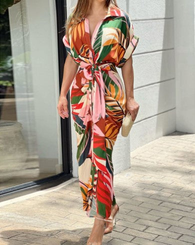 Robe Maxi Cover-Up Tropicale Femme Chic und Stil