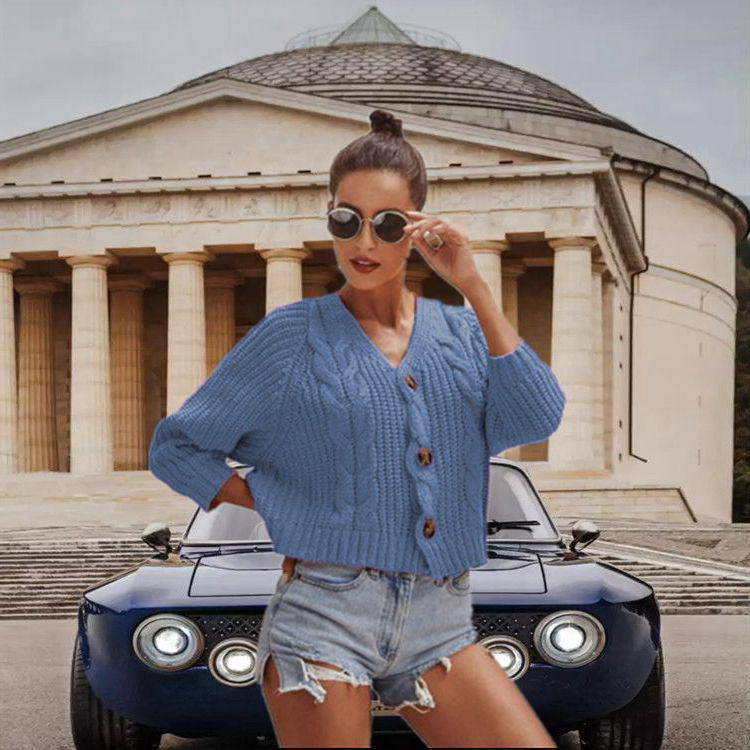 Veste en tricot épais pour femmes avec boutons décoratifs et coupe décontractée Chic und Stil