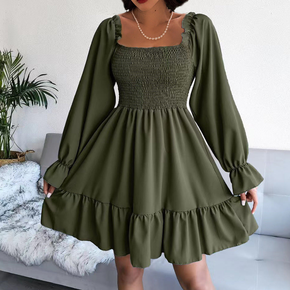 Robe volant pour femmes avec des manches bouffantes et taille élastique Chic und Stil