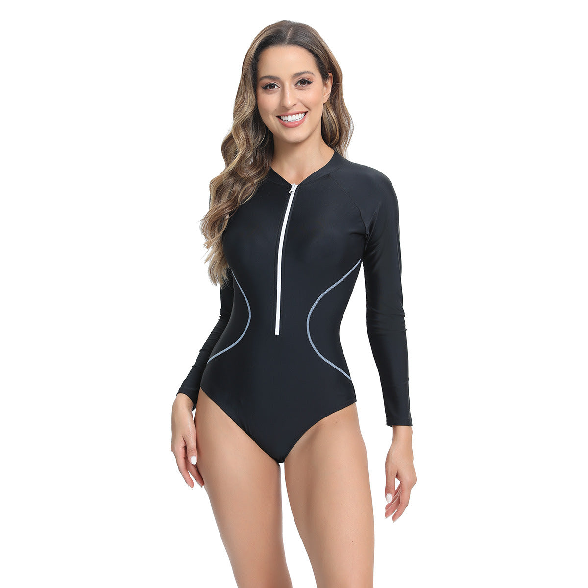 Maillot de bain à manches longues pour femme avec fermeture éclair mi-longue Chic und Stil