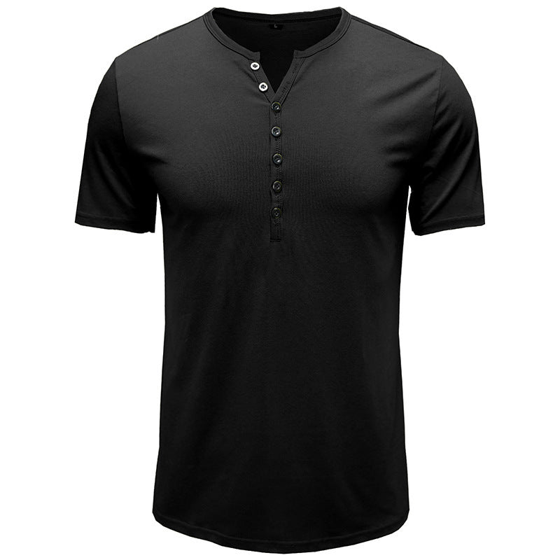 T-shirt Henley à manches courtes pour hommes Chic und Stil