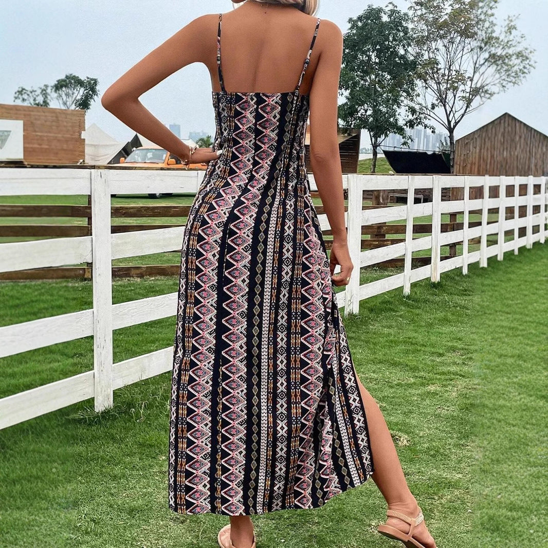 Robe maxi ethnique bohème pour femmes Chic und Stil