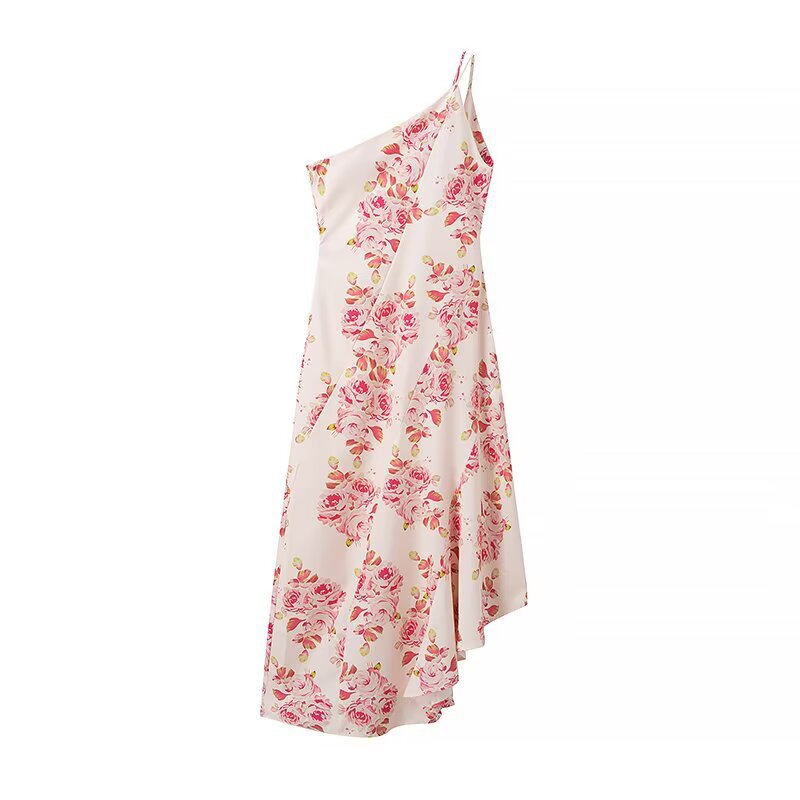 Robe maxi pour femmes avec coupe asymétrique et motif floral Chic und Stil