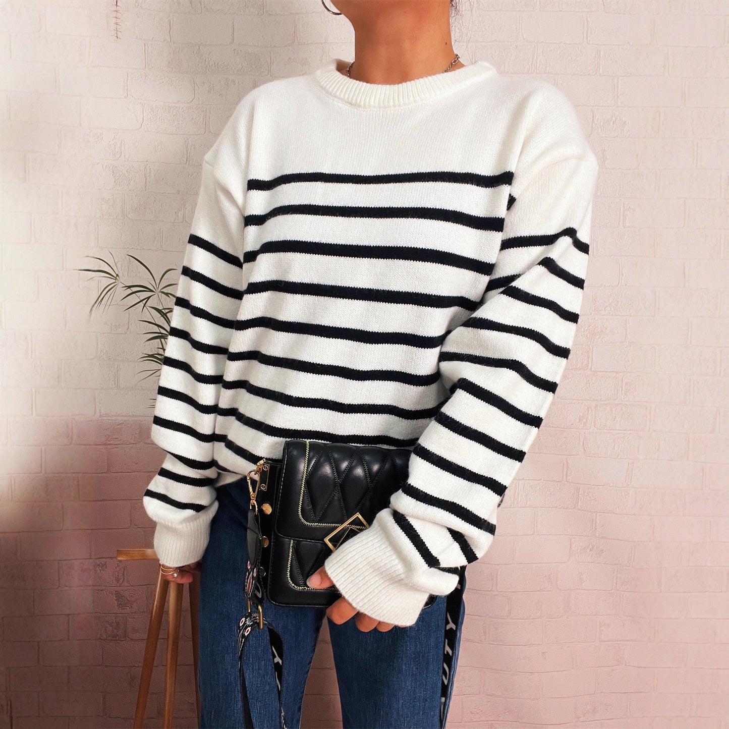 Pull femme décontracté rayé avec coupe moderne Chic und Stil