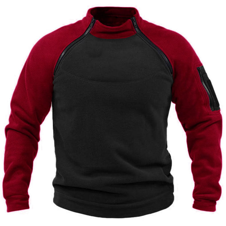 Pull-over en fleece pour hommes avec col haut et poches fonctionnelles Chic und Stil