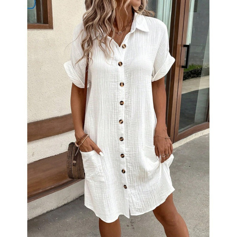 Robe chemise pour femmes avec patte de boutonnage et poches pratiques Chic und Stil