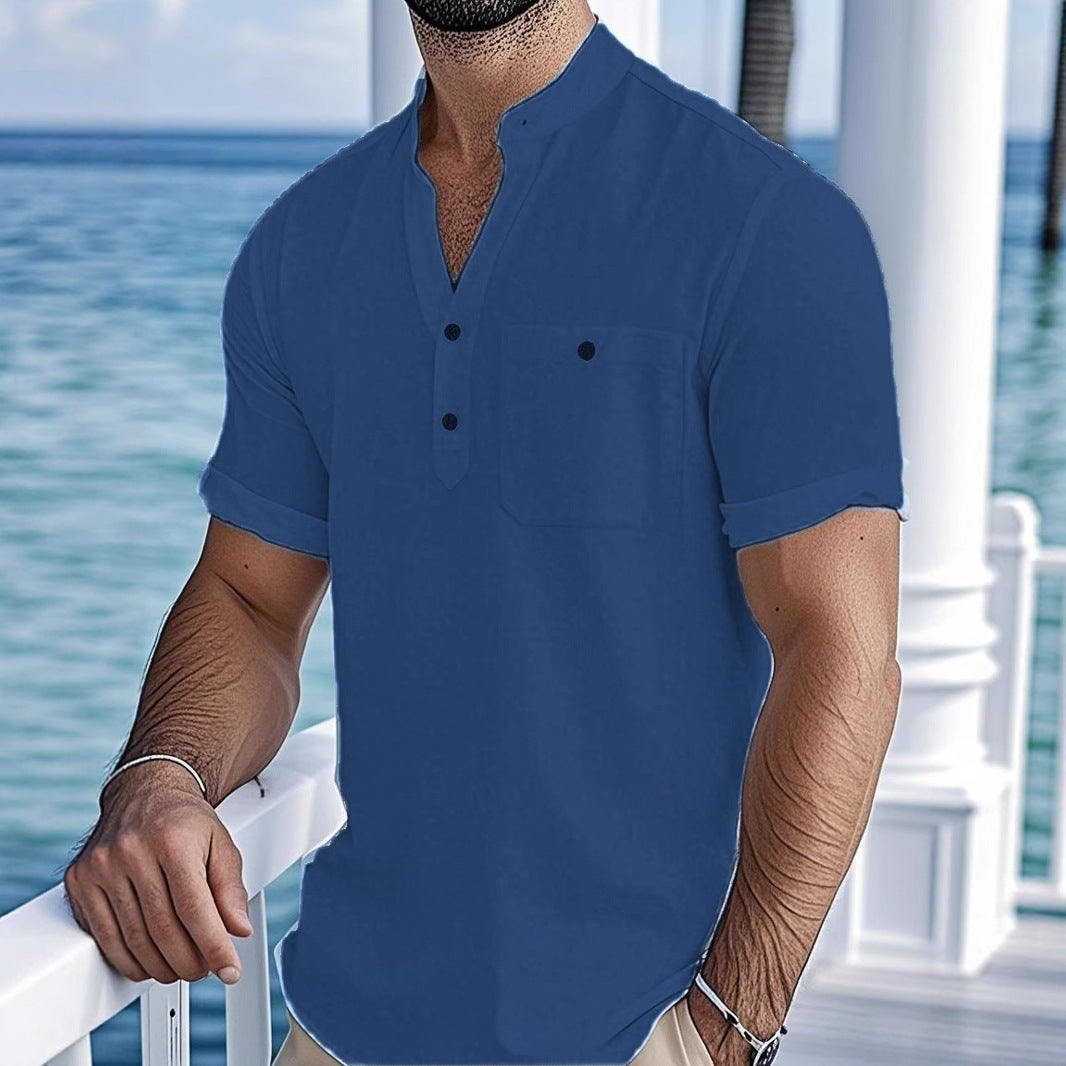 Chemise à manches courtes décontractée pour hommes avec fermeture à boutons Chic und Stil