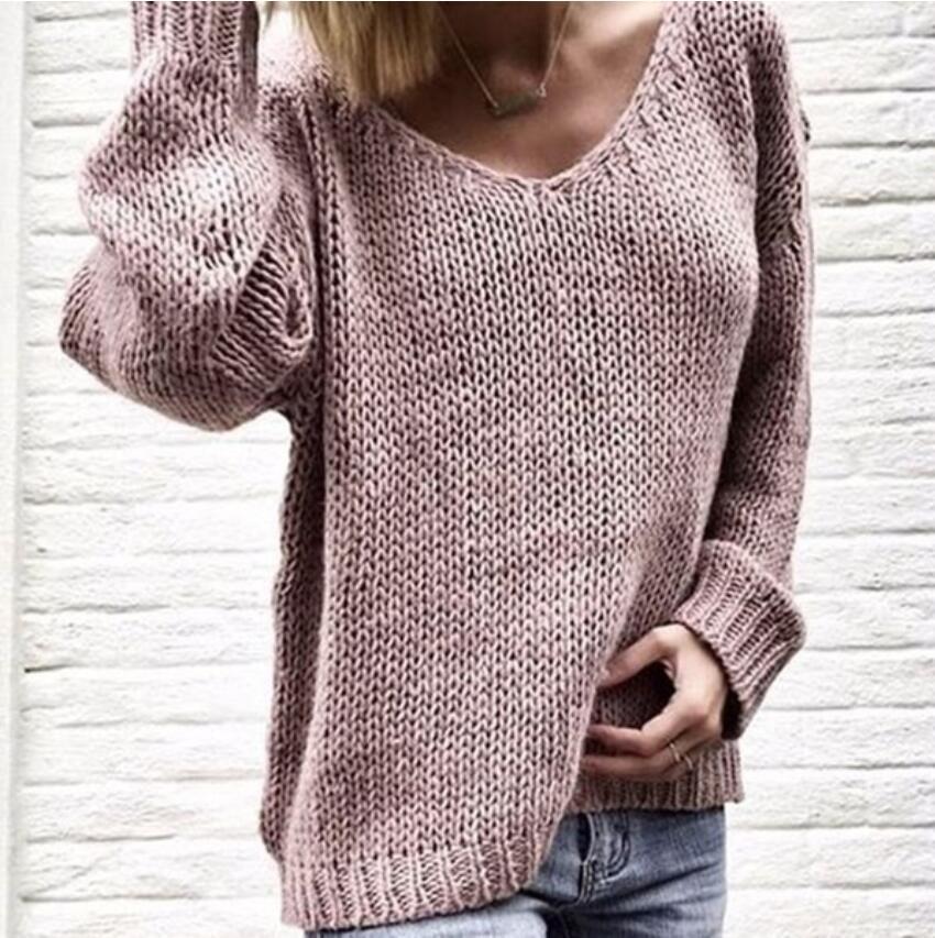 Pull V en gros pour femmes avec coupe décontractée et tissu texturé Chic und Stil
