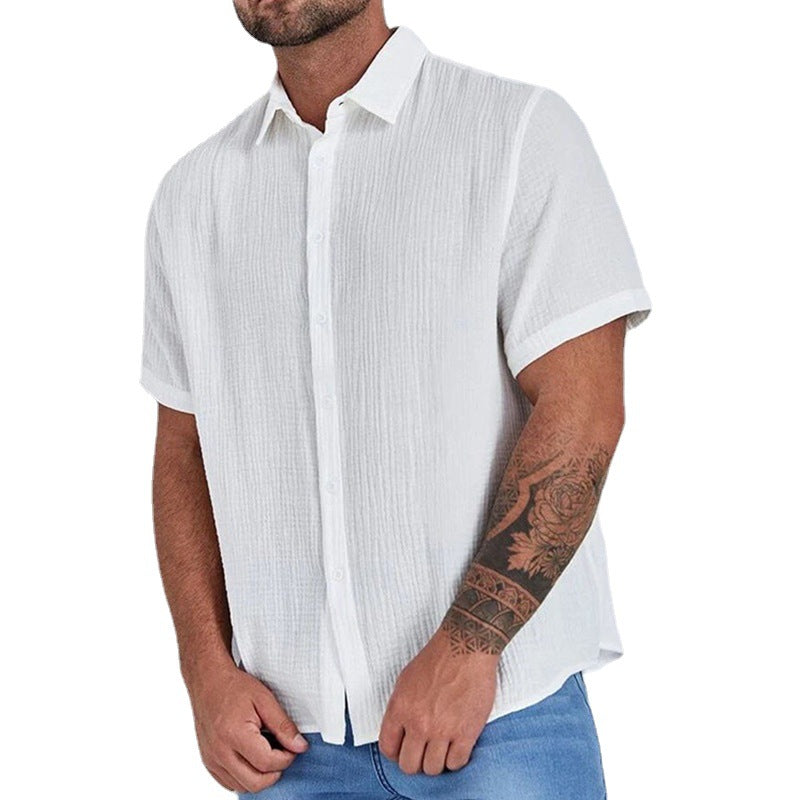 Chemise à manches courtes structurée pour hommes avec détails de boutons modernes Chic und Stil