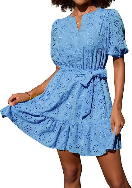 Robe Mini à œillets floraux pour femmes Chic und Stil