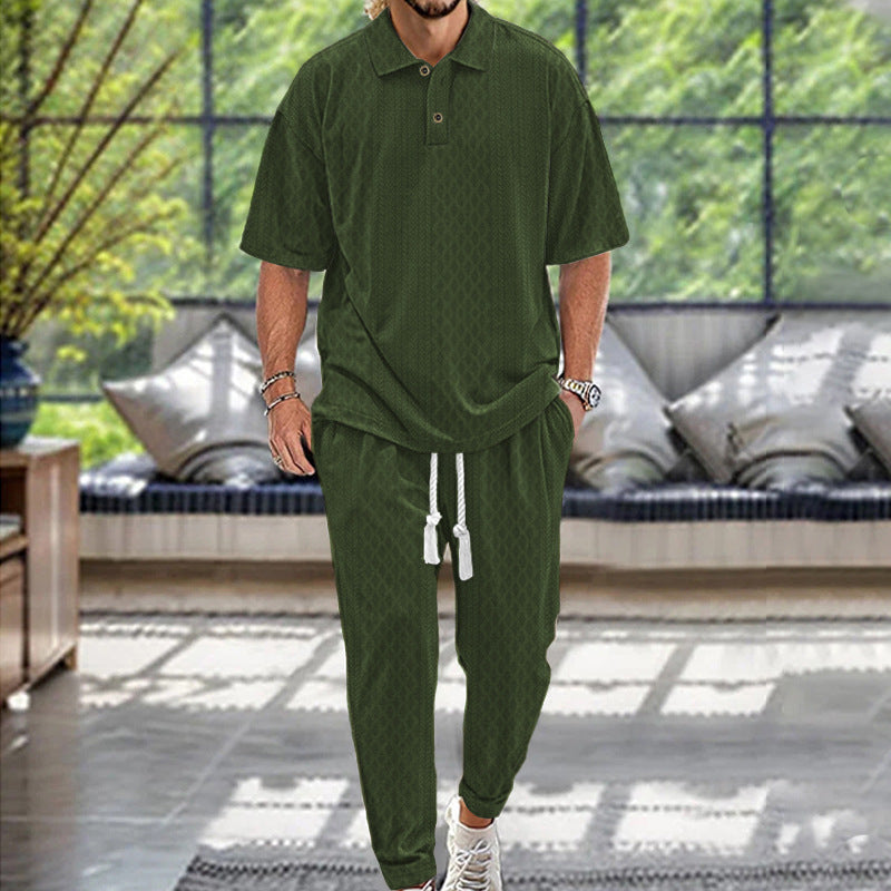 Costume de loisirs pour hommes Relaxed-Fit avec des détails contrastants et une taille élastique Chic und Stil