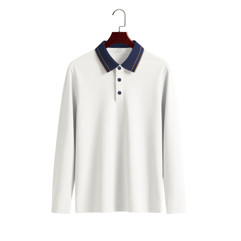 Polo pour homme à manches longues avec col élégant Chic und Stil
