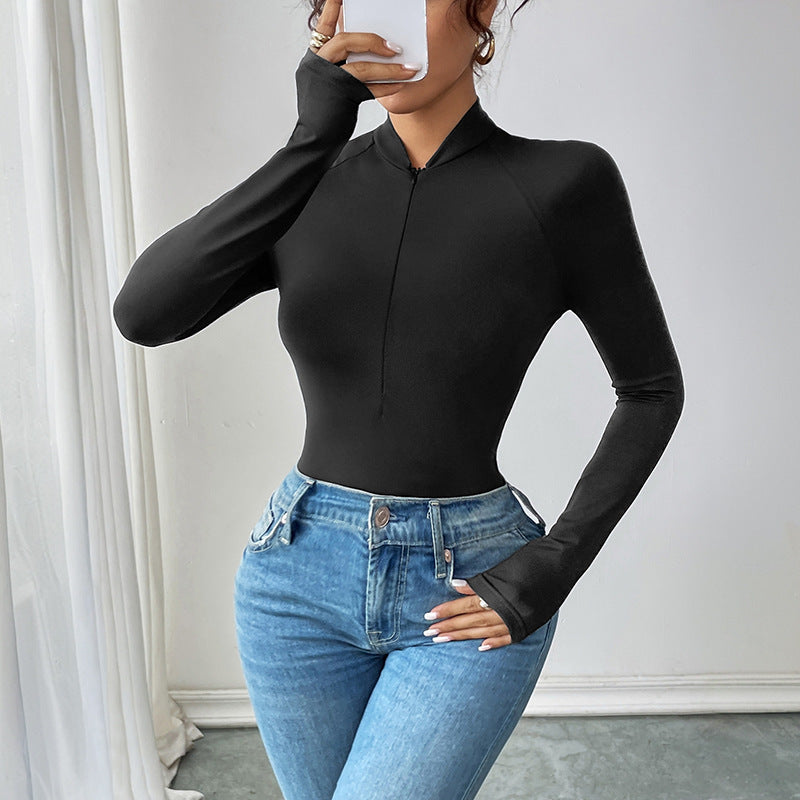 Body à manches longues zippé pour femmes Chic und Stil