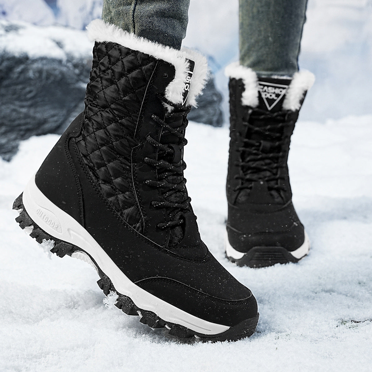 Bottes d'hiver pour femmes avec doublure intérieure isolante et semelle extérieure antidérapante Chic und Stil