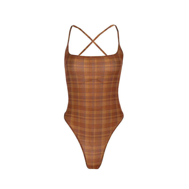 Maillot de bain rétro à carreaux pour femmes Chic und Stil