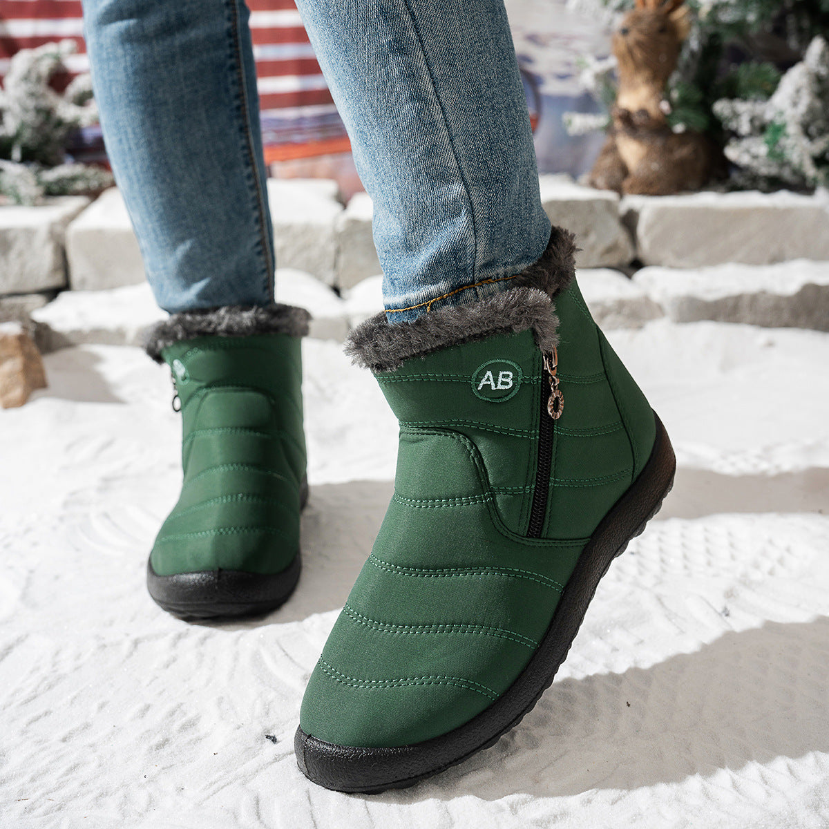 Bottes d'hiver pour femmes avec zip pratique et doublure intérieure douillette Chic und Stil